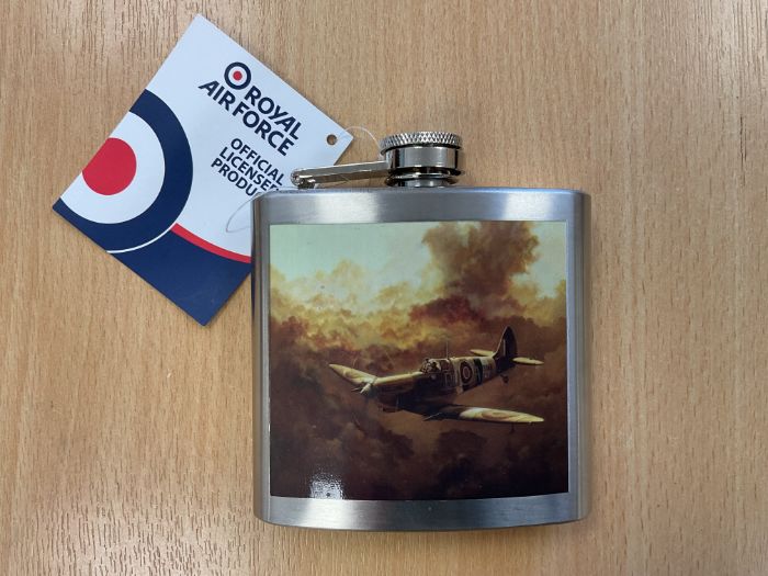 Spitfire Stainless Steel 5oz Hip Flask, RAF Product New & Unused
