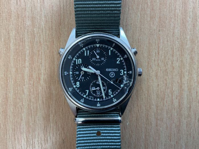 Seiko Gen 2 Pilots Chrono with Date, RAF Tornado Force Issue, Nato Marks, Sn° 2852, Date 1995
