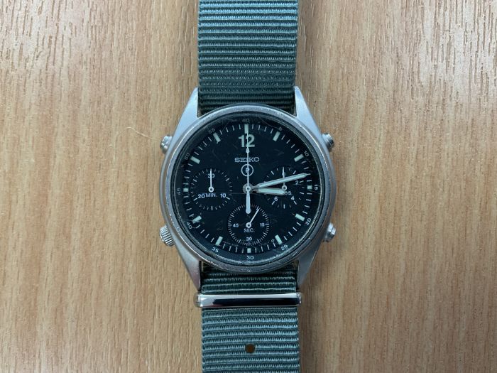Seiko Gen 1 Pilots Chrono RAF Harrier Force Issue, Nato Marks, Sn° 1844, Date 1984