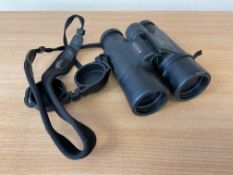 Pair of British Military PYSER - SGI E 8 x 42 RM Bino's with Lens Covers, Neck Strap, Carry Case