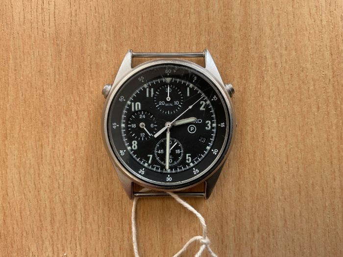 Seiko Gen 2 Pilots Chrono with Date, RAF Tornado Force Issue, Nato Marks, Date 1995 *Winder Missing*