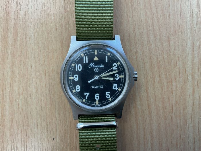 Very Rare Precista W10 British Army Fat Boy Service Watch, Nato Marks, Date 1982, *Falklands War*