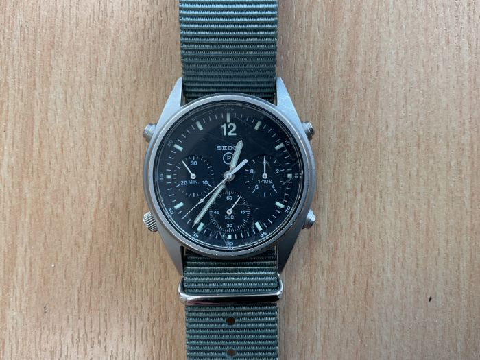 Seiko Gen 1 Pilots Chrono RAF Harrier Force Issue, Nato Marks, Sn° 881, Date 1984