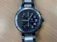 Rare Victorinox Swiss Army Stainless Steel Automatic Water Proof Pilots Chrono Original Bracelet