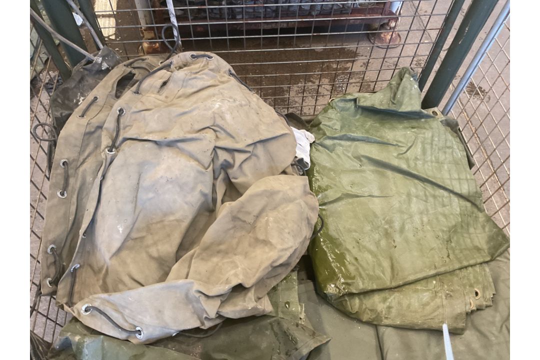 1x Stillage of Canvas Tarps and Sheets, from MOD