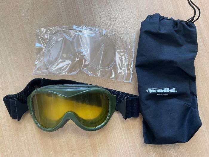 Unissued Bolle Drivers Eye Protection Safety Goggles c/w Case and Spare Lens, from MOD