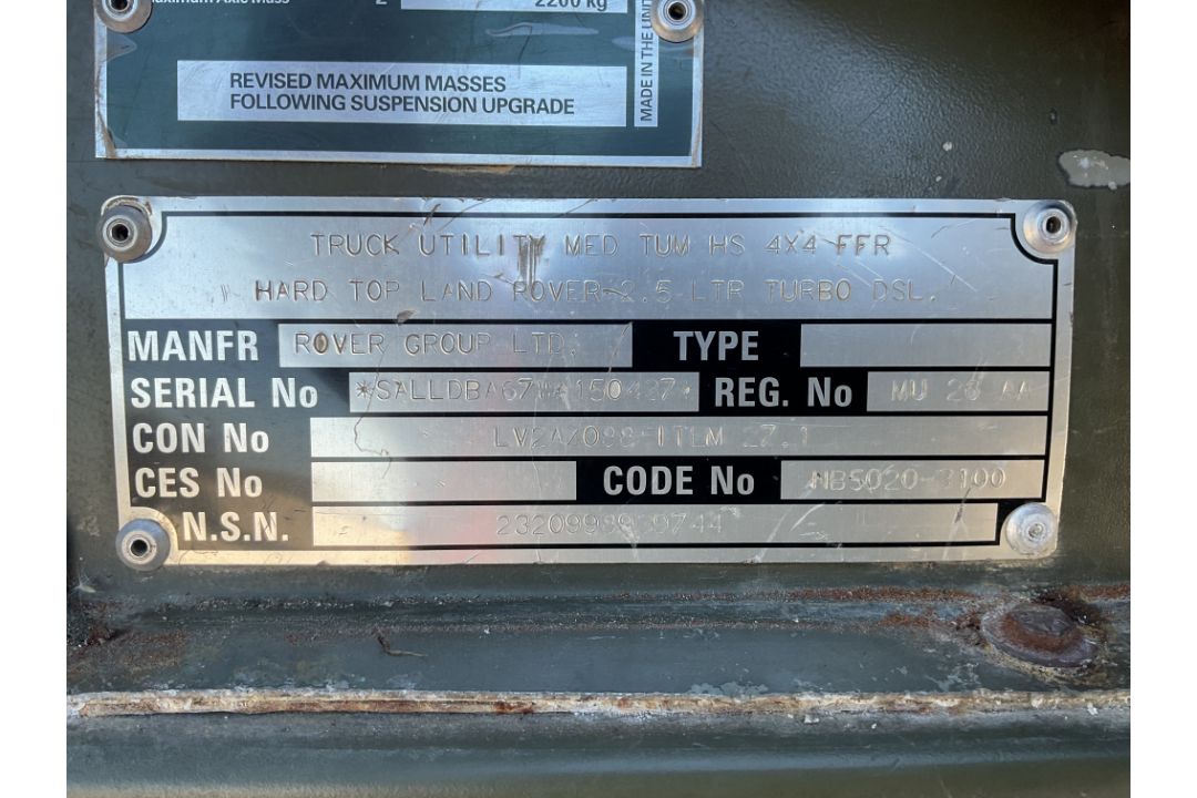 Land Rover 110 TUM Wolf RHD Hard Top FFR, Direct from UK MOD - Image 34 of 34