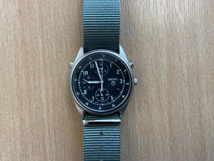 Rare Seiko Gen 2 Pilots Chrono RAF Tornado Force Issue, Sn° 1281, Date 1993, from MOD