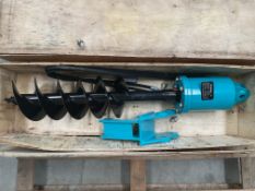 New Unissued Hydraulic Post Hole Borer for Mini Digger etc, c/w fittings & Pipes
