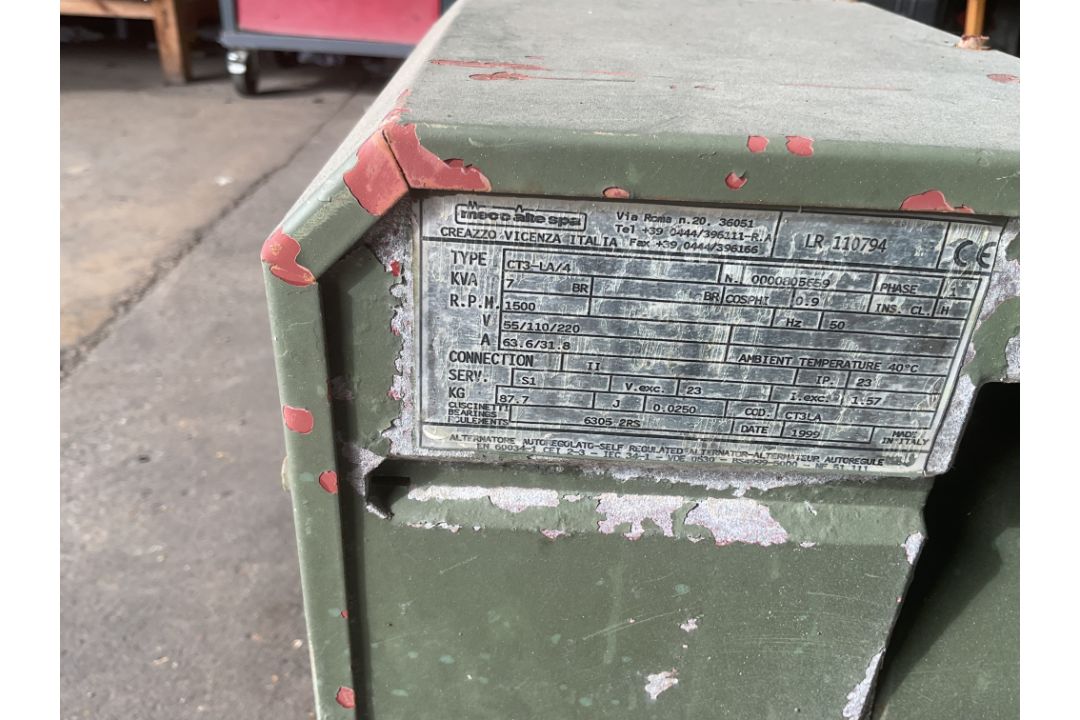 Lister 2 Cyl Diesel 240V Electric Start Single Phase 7KVA Diesel Generator, from MOD - Image 4 of 8