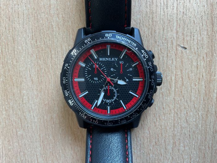 New and Unissued Henley Stainless Steel T2981 Watch with Leather Strap