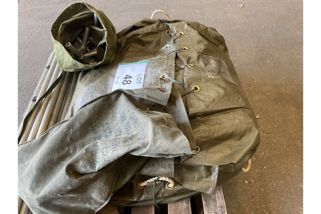 BRITISH ARMY 12x12 Tent Rip c/w Poles, Angles, Pegs etc, from MOD { Army Cadets ) - Image 6 of 6