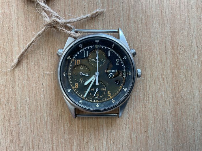 Seiko Gen 2 Pilots Chrono, Face Marked / Damaged, Date 1999