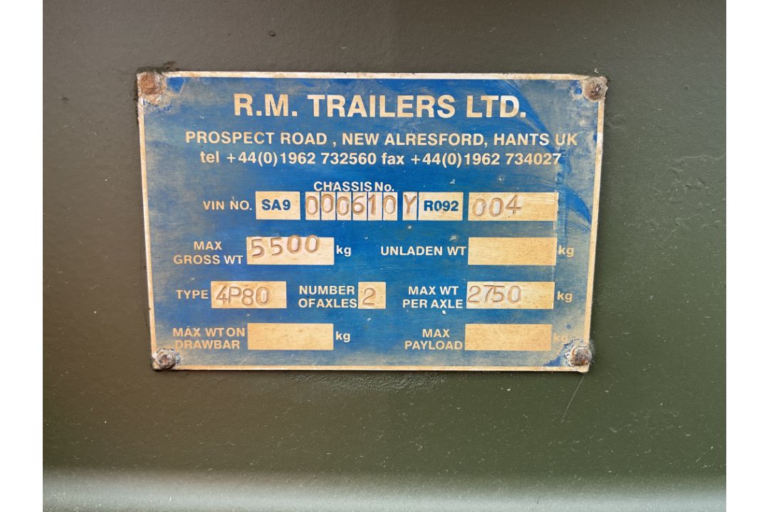 Ex Reserve MSI Defence Systems Mobile Antenna Mast on R.M. 4 Wheel 5500 Trailer - Image 31 of 31