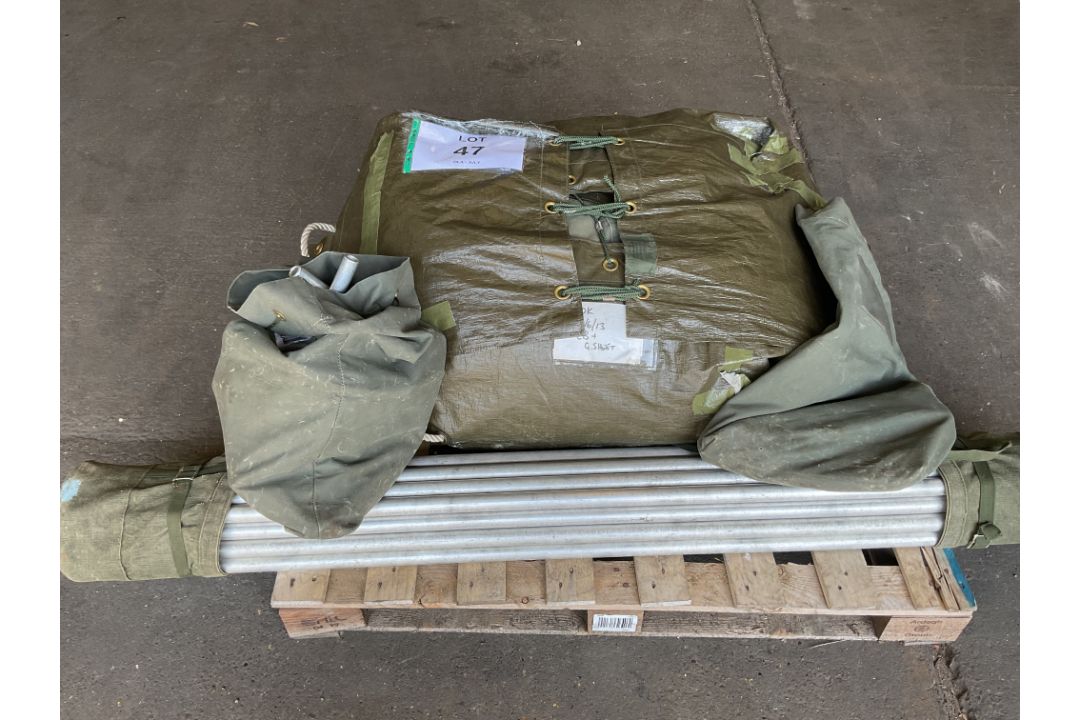 BRITISH ARMY 12x12 Tent c/w Poles, Angles, Pegs etc, from MOD { Army Cadets ) - Image 1 of 7