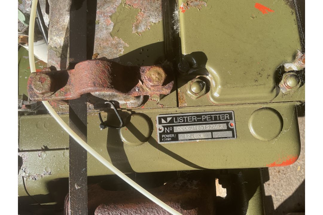 Lister 2 Cyl Diesel 240V Electric Start Single Phase 7KVA Diesel Generator, from MOD - Image 2 of 6
