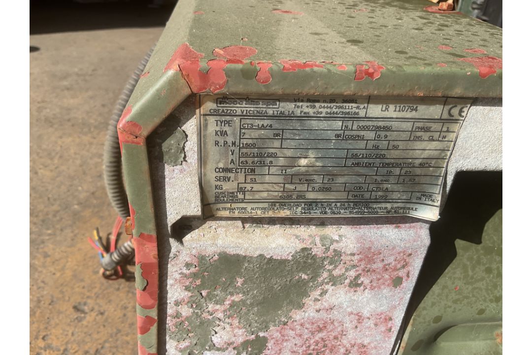 Lister 2 Cyl Diesel 240V Electric Start Single Phase 7KVA Diesel Generator, from MOD - Image 3 of 6