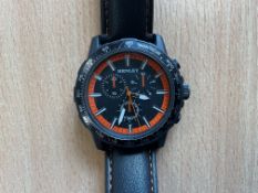 New and Unissued Henley Stainless Steel T2981 Watch with Leather Strap