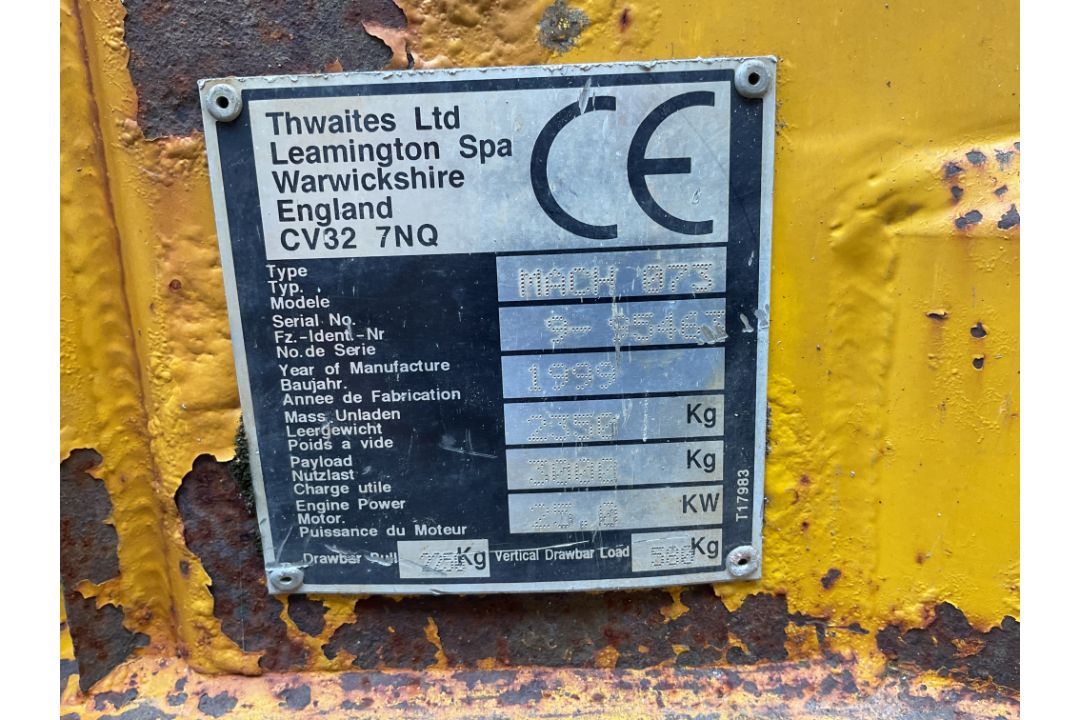 Thwaites 7000 3 Tonne Hi Lift Rotating Skip Diesel 4x4 Dumper, 327 Recorded Hours, from MODGovt Dept - Image 4 of 18
