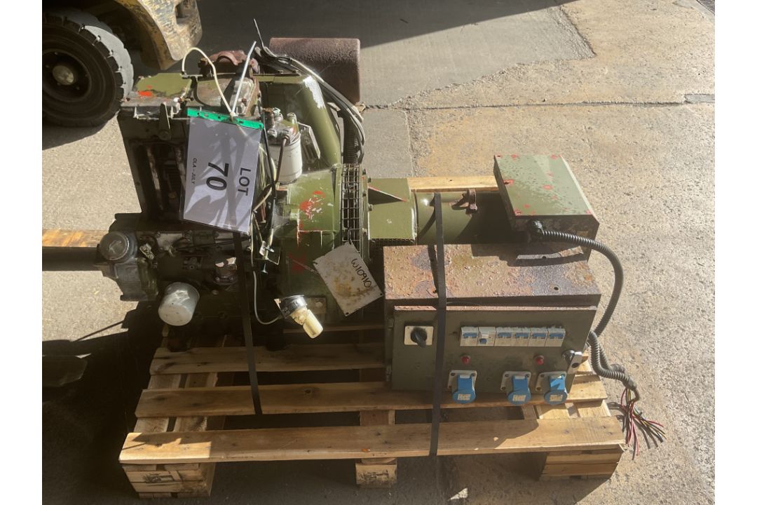 Lister 2 Cyl Diesel 240V Electric Start Single Phase 7KVA Diesel Generator, from MOD - Image 1 of 6