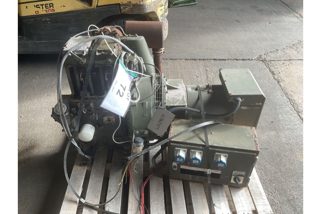 Lister 2 Cyl Diesel 240V Electric Start Single Phase 7KVA Diesel Generator, from MOD - Image 1 of 8