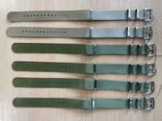 6x Unissued Nato Watch Straps
