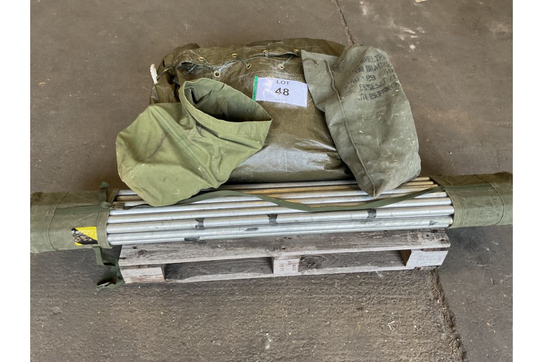 BRITISH ARMY 12x12 Tent Rip c/w Poles, Angles, Pegs etc, from MOD { Army Cadets ) - Image 1 of 6