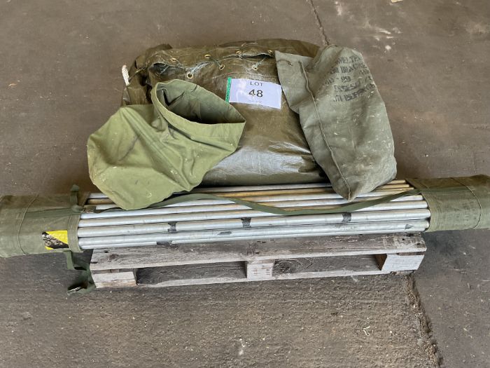 BRITISH ARMY 12x12 Tent Rip c/w Poles, Angles, Pegs etc, from MOD { Army Cadets )