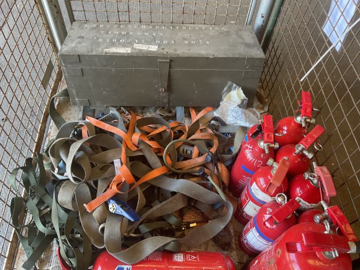 1x Stillage of Load Straps, Fire Extinguishers and Tool Kit, from MOD
