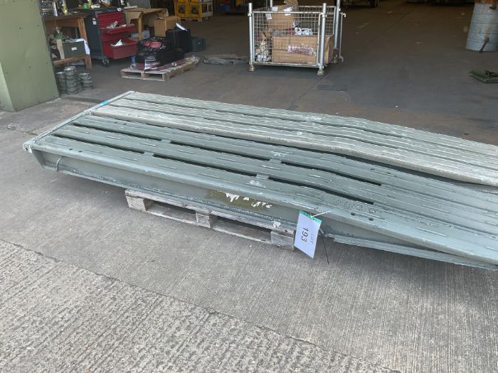 2x Aluminium Heavy Duty Loading Ramps Rated 60 Tonne, 10ft x 2ft, from MOD