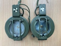 2x Stanley London British Army Prismatic Compass, from MOD