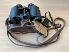 Rare Busch Rathenow 6x3 WW2 Binos, Dated 1942, in Original Leather Case & Straps