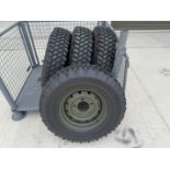 4x Unused 235/85 R16 Michelin XZL Tyres on Heavy Duty Wolf Rims