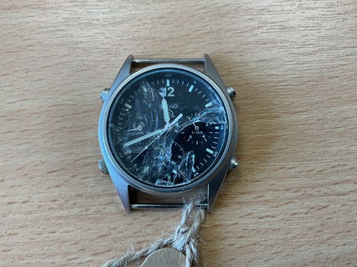 Seiko Gen 1 Pilots Chrono, Date 1984, Glass Broke, from MOD