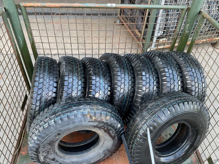 Q10x New Unissued 6.00-9 Deestone Tubeless Tyres, from MOD