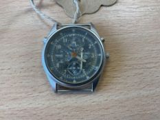 Seiko Gen 2 Pilots Chrono, Date 1995, Glass & Face Damage, from MOD