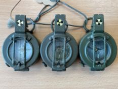 3x Stanley London British Army Prismatic Compass, from MOD
