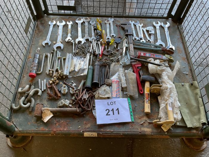 1x Stillage of Mechanics Tools inc Spanners etc, from MOD