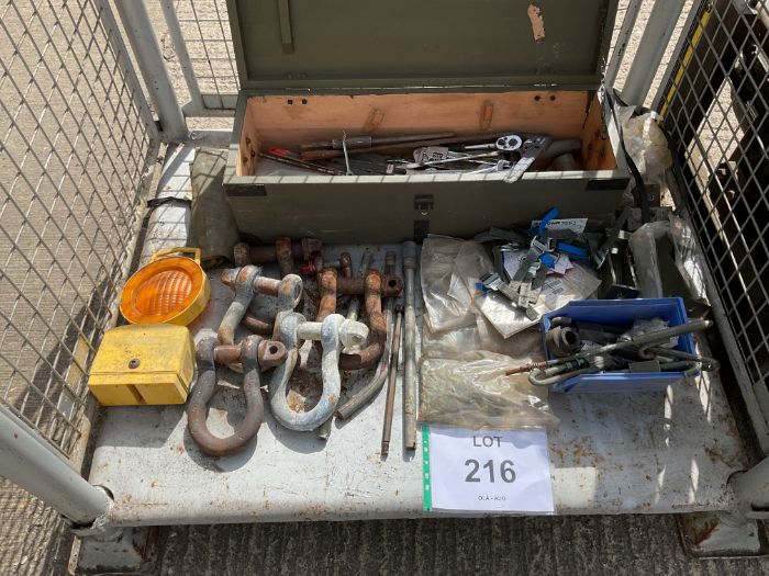 Mechanics Tool Box & Tools, D Shackles, Spare Parts etc, from MOD