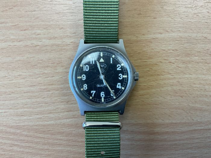 CWC British Army W10 Service Watch, Nato Marks, Date 1984, Fat Boy Case, from MOD