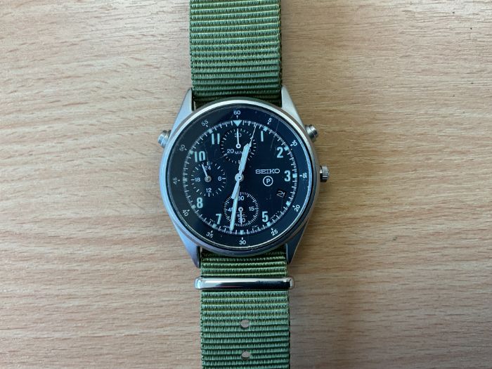 Seiko Gen 2 Date Adjust Pilots Chrono RAF Issue, Nato Marks, Sn° 1783, Date 1997, from MOD