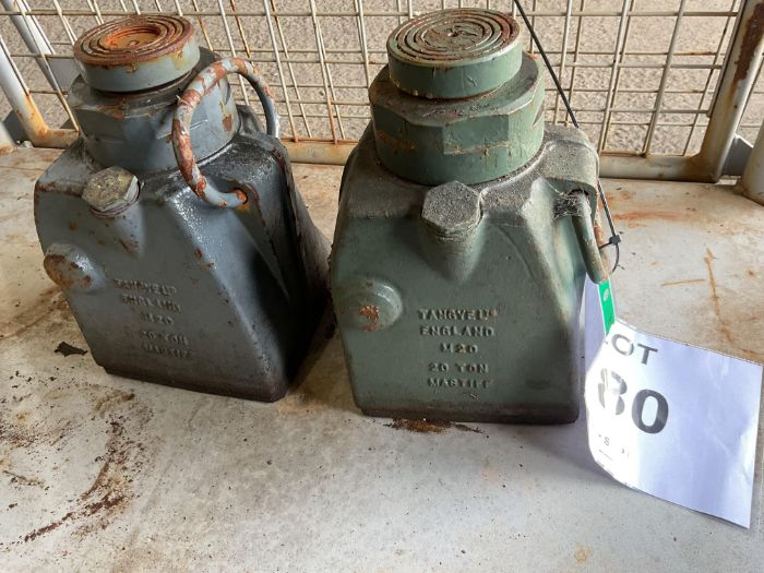 2x Tangyel England Ltd M20 20 Tonne Hydraulic Jacks, from MOD