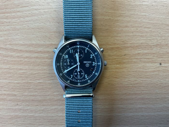 Seiko Gen 2 Date Adjust Pilots Chrono RAF Issue, Nato Marks, Sn° 2974, Date 1995, from MOD