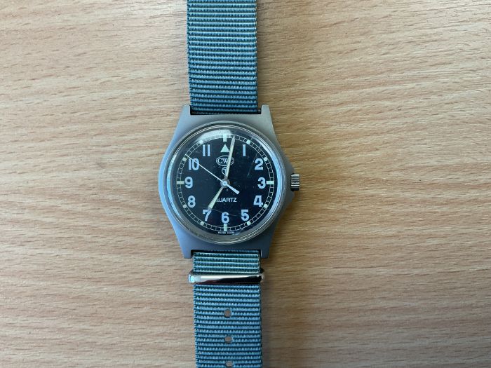 Nice CWC 0552 Royal Marines / Navy Service Watch, Nato Marks, Date 1990, Gulf War 1 Issue, from MOD