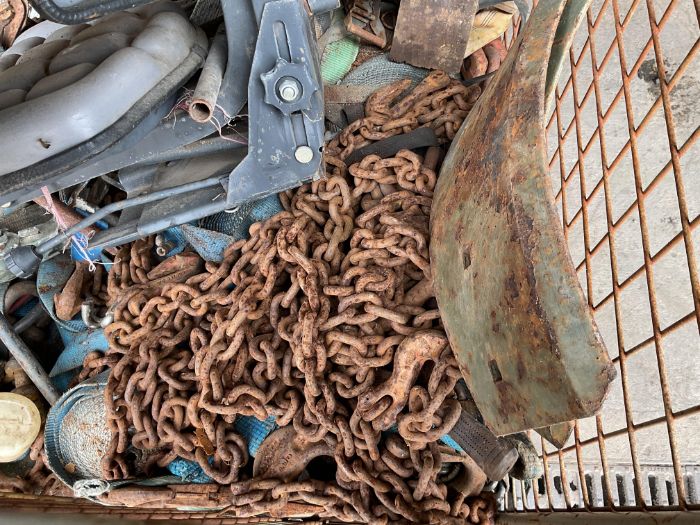 1x Stillage of Unsorted Load/ Lift Chains, Ratchet Straps, Tools, Seat, Wear Plates etc, From MOD