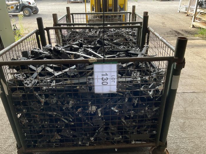 2x Stillages of Large Quantity Unissued Amsafe Vehicle Hinges, from MOD