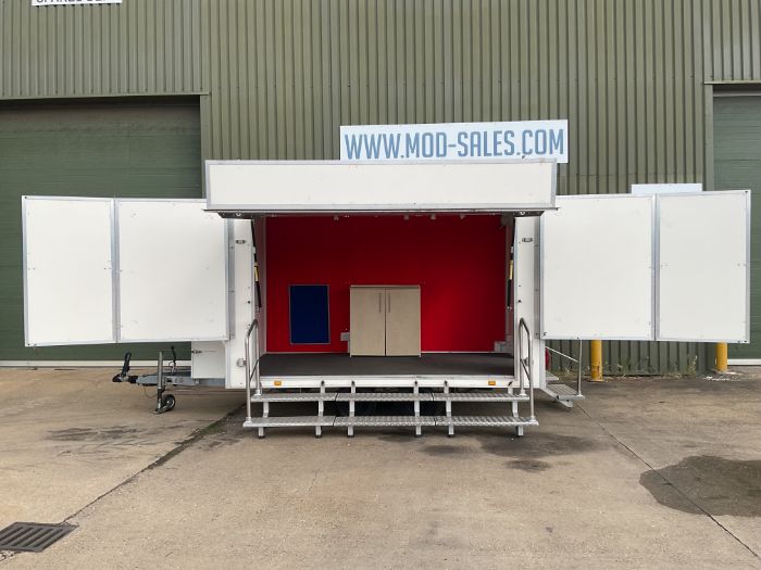 Lynton Twin 3.6M Twin Axle Exhibition Trailer, Direct from UK MOD Service.