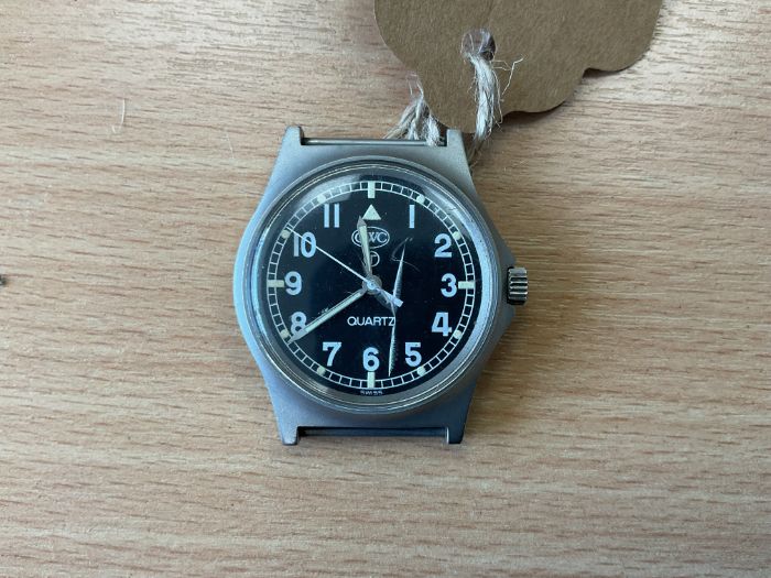 CWC 0552 Royal Marines Service Watch, Nato Marks, Date 1985, Fat Boy Case *Crack in Glass, from MOD