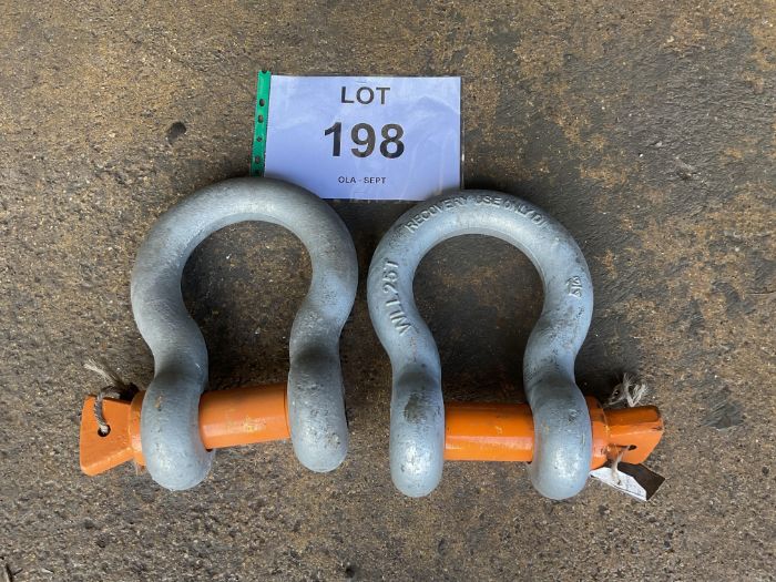 2x New Unissued 25 Tonne Recovery Shackes, from MOD