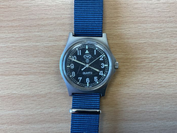 CWC 0552 Royal Marines Service Watch, Nato Marks, Date 1989 *Chip in Glass*, from MOD